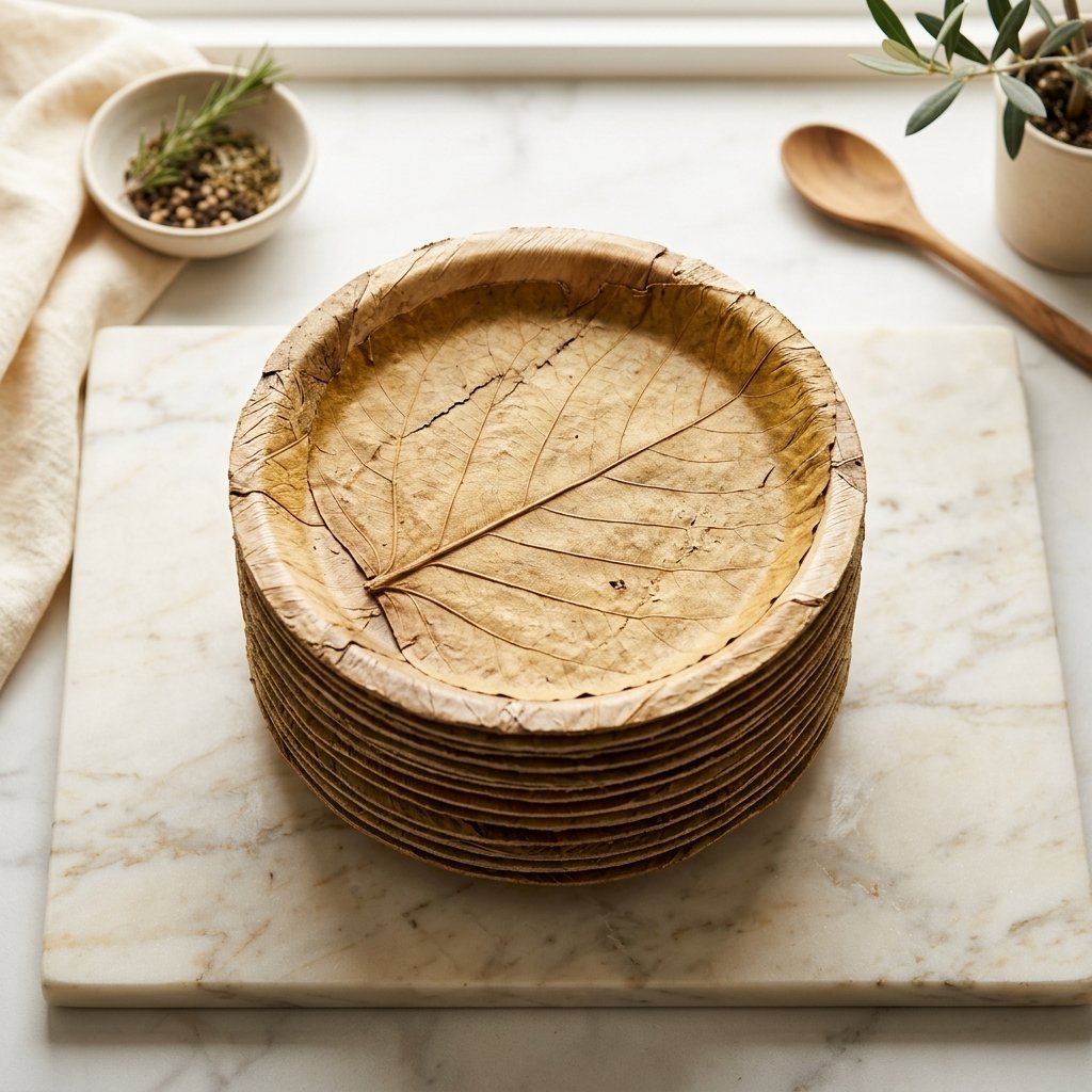 Stack of leaf plates